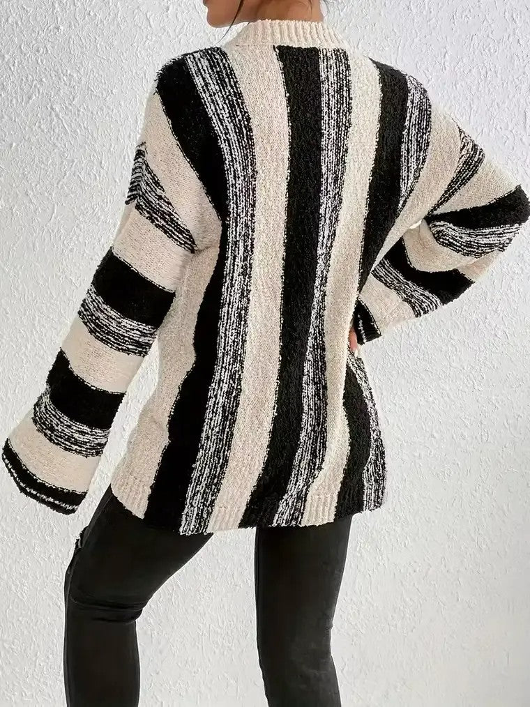 Women's Oversized Striped Knit Sweater