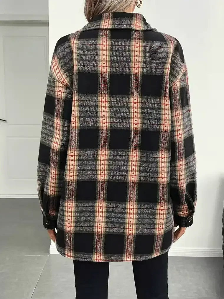 Women's Plaid Shirt Jacket