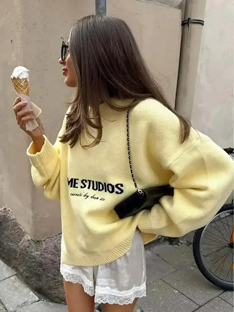 Women's Printed Crewneck Sweater