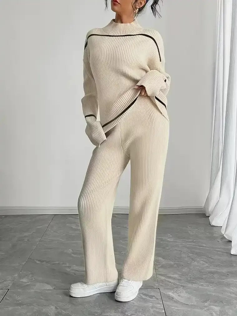 Women's Ribbed Knit Two-Piece Set