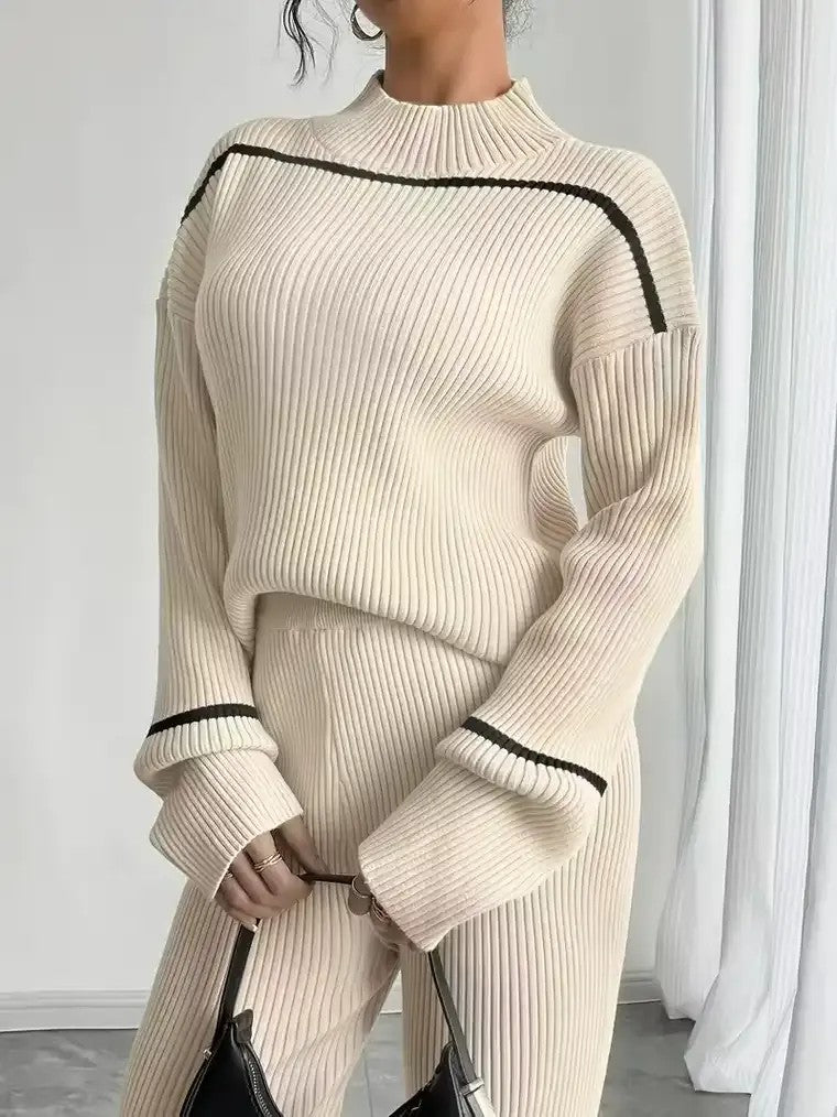 Women's Ribbed Knit Two-Piece Set