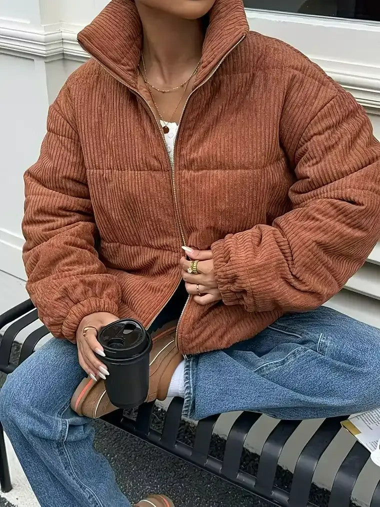 Women's Ribbed Puffer Jacket