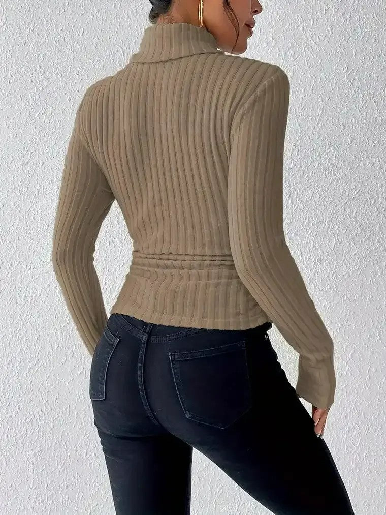 Women's Ribbed Turtleneck Sweater