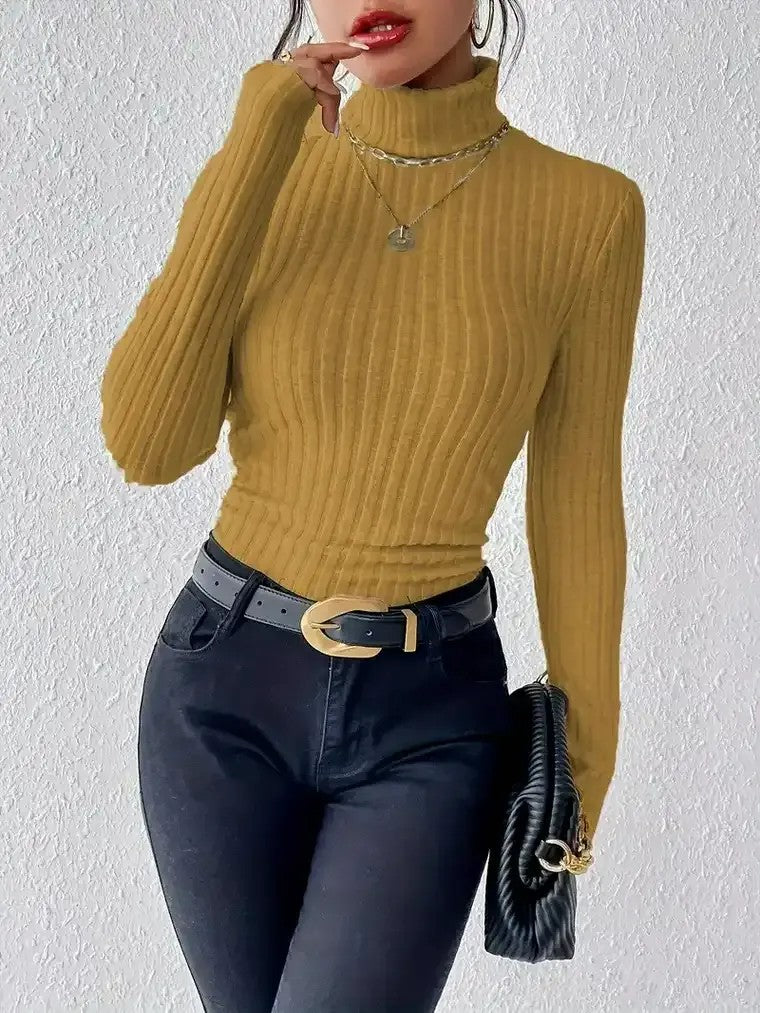 Women's Ribbed Turtleneck Sweater