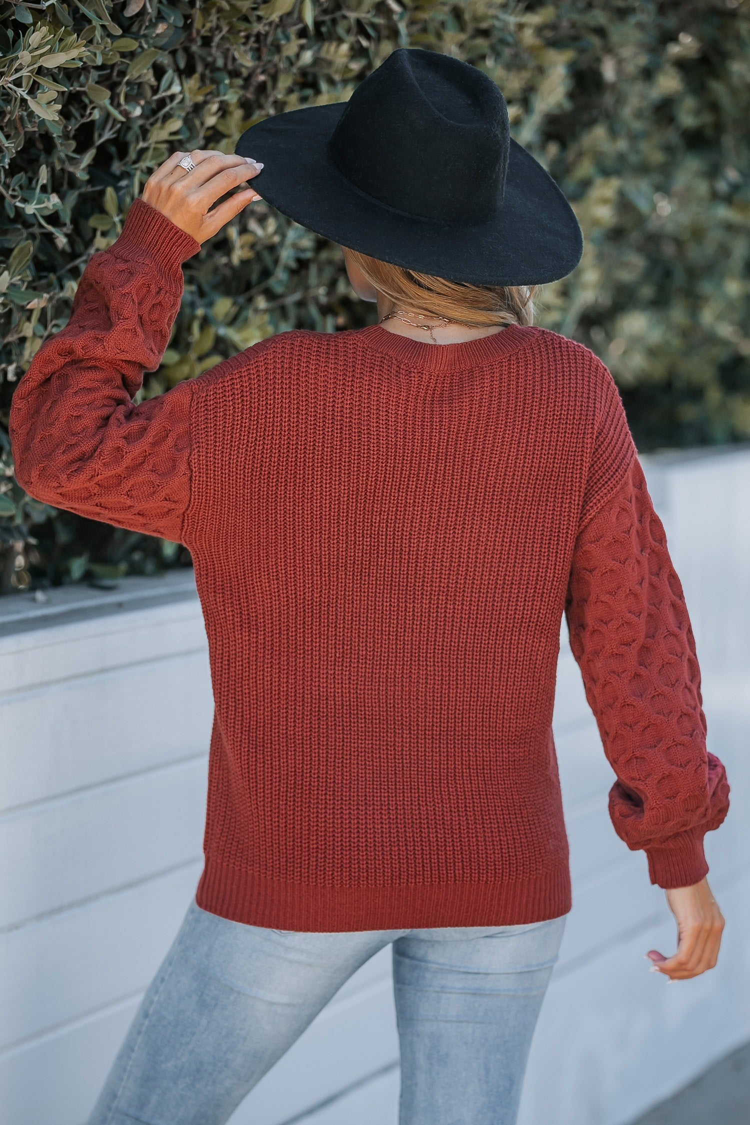 Women's Rust-Colored Crewneck Jumper
