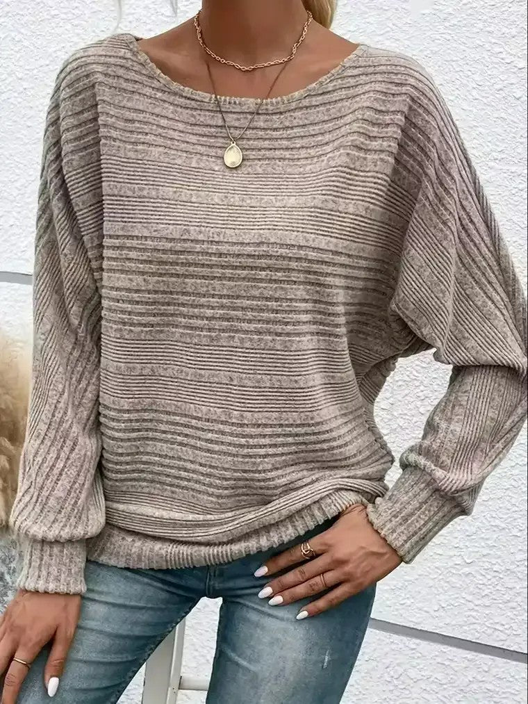 Women's Striped Crew Neck Sweater