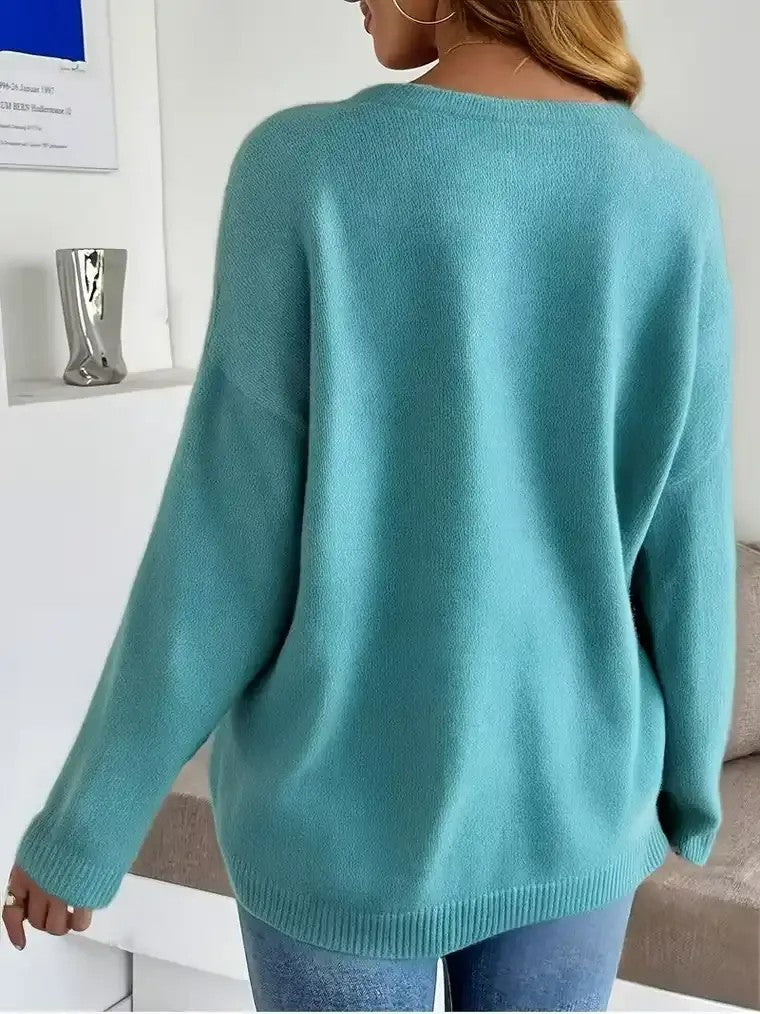 Women's Teal Knit Sweater