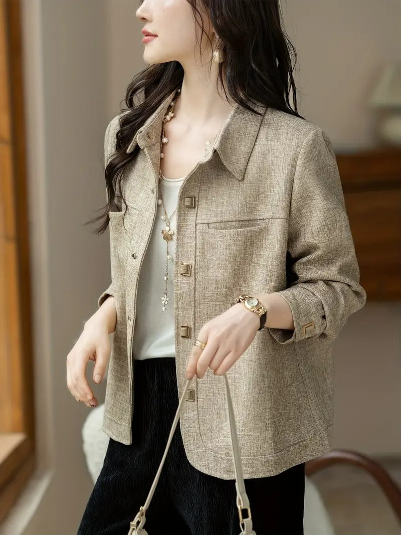 Women's Textured Button-Up Jacket