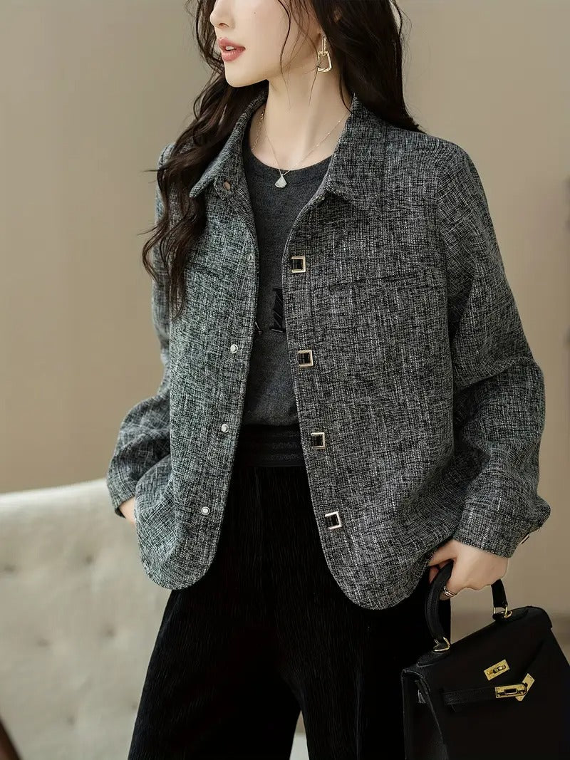 Women's Textured Button-Up Jacket