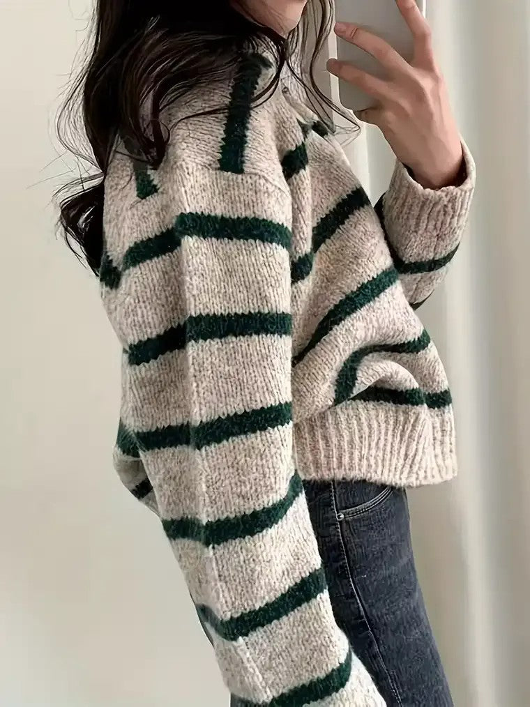 Women's Two-Tone Striped Sweater
