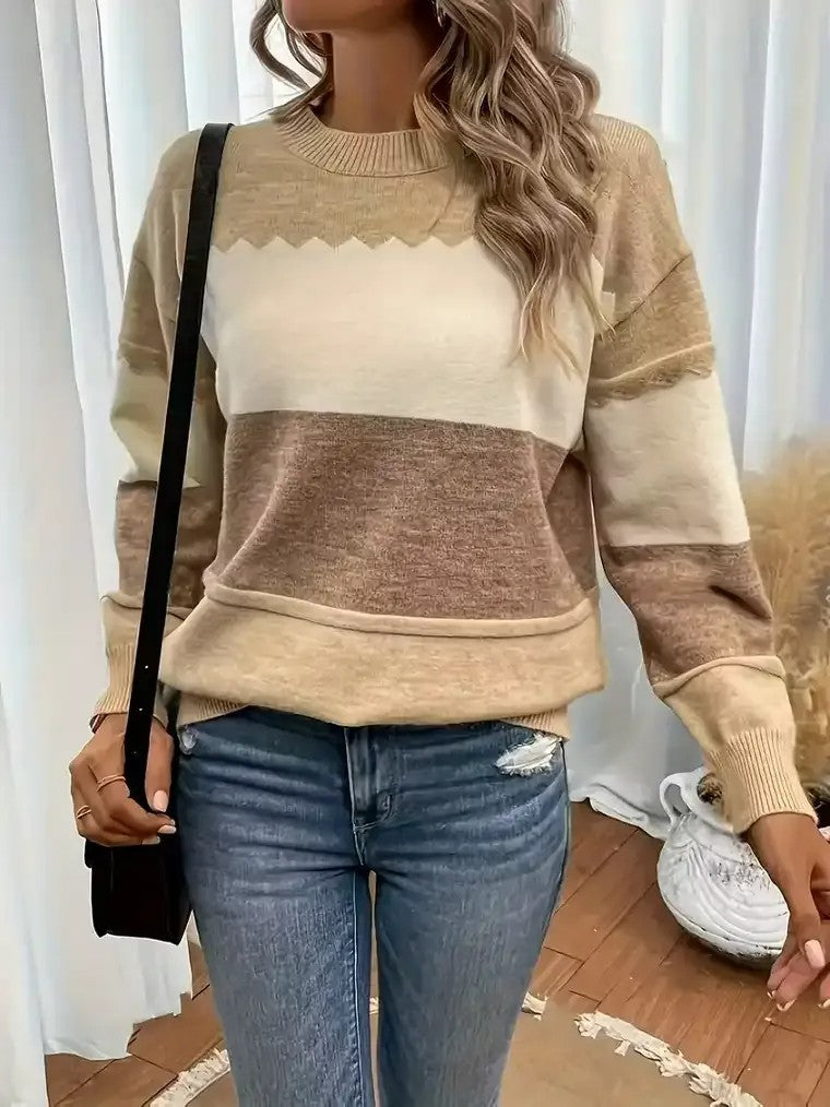 Women's Zig-Zag Colour-Block Sweater
