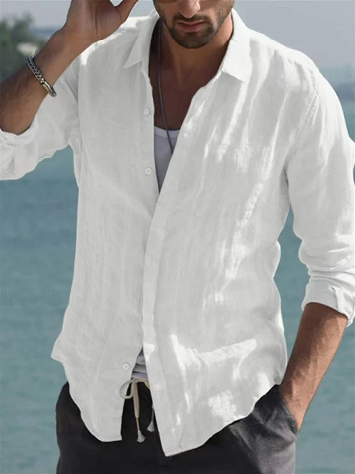 Men's Summer Shirt with Half Sleeves and Buttons