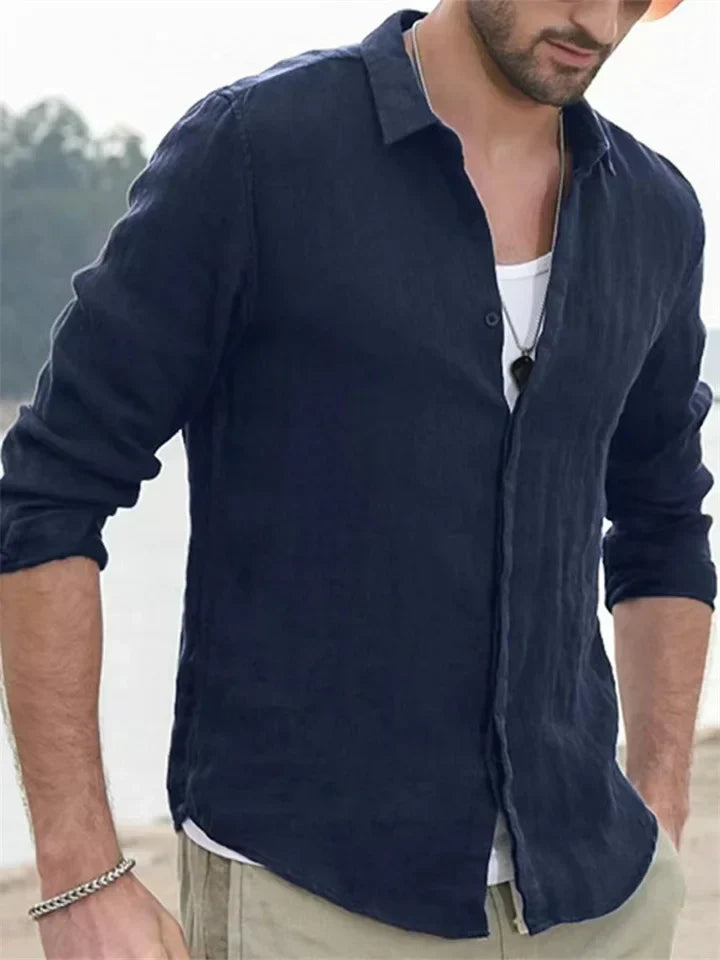 Men's Summer Shirt with Half Sleeves and Buttons