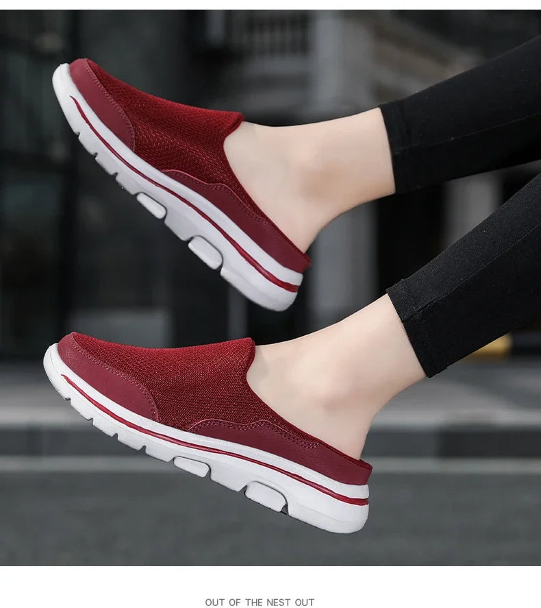 Men's Summer Mesh Slip-On Mules with Cushioned Sole