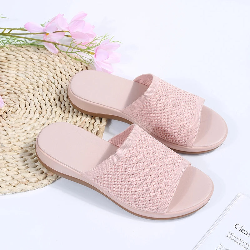 Women's Summer Mesh Slip-on Sandals with Open Toe Style