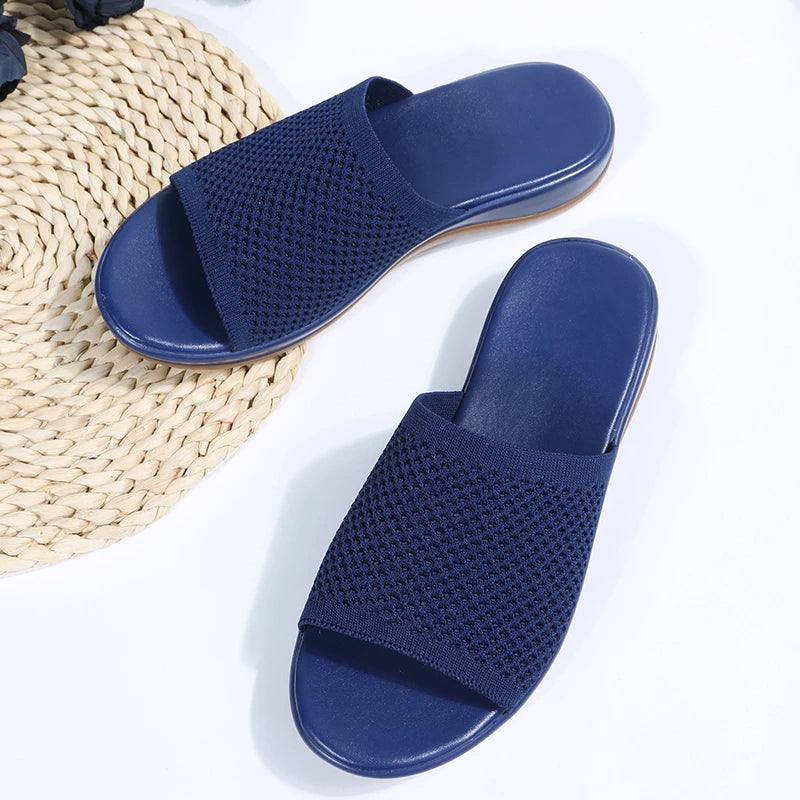 Women's Summer Mesh Slip-on Sandals with Open Toe Style