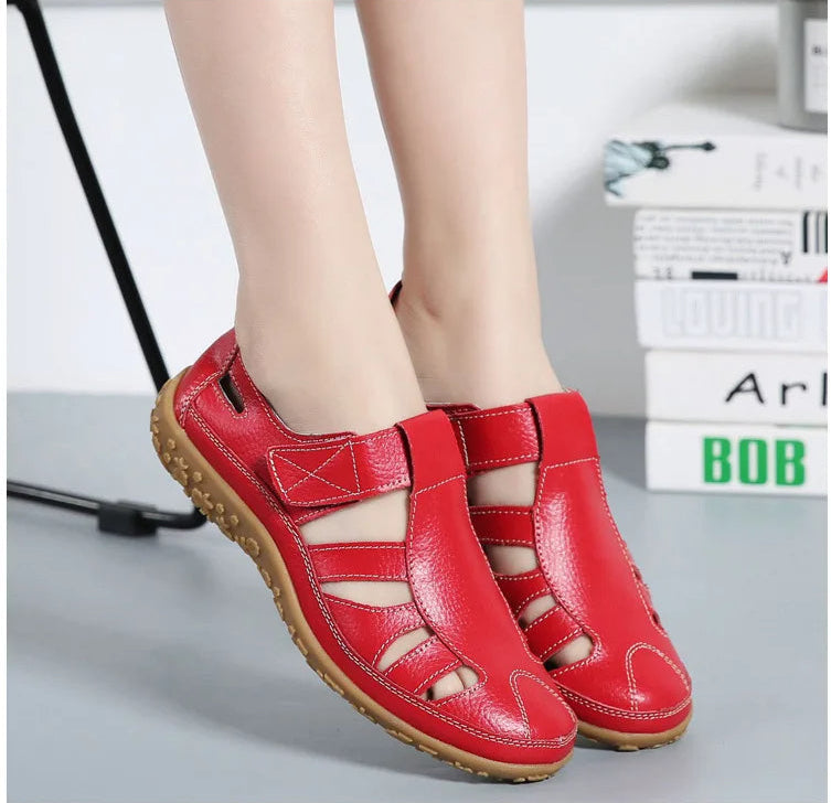 Women's Summer Closed-Toe Sandals with Hook-and-Loop Strap