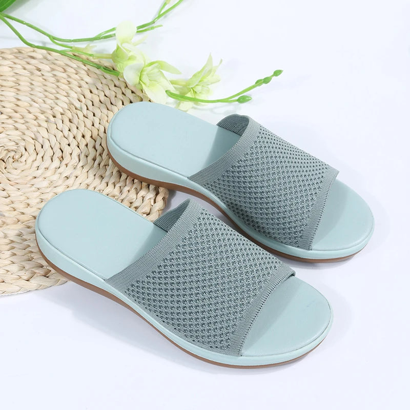 Women's Summer Mesh Slip-on Sandals with Open Toe Style