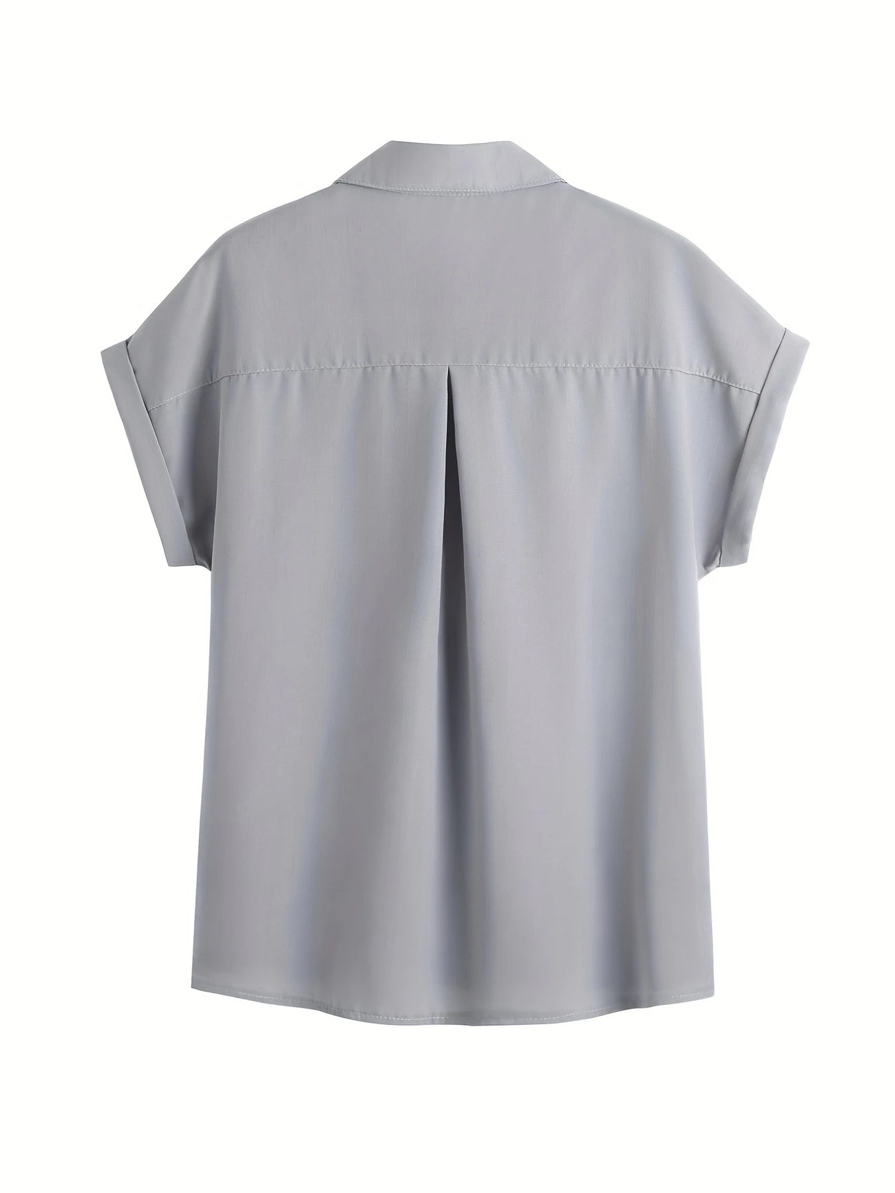 Women's Summer Short Sleeve Blouse with Buttons and Chest Pocket