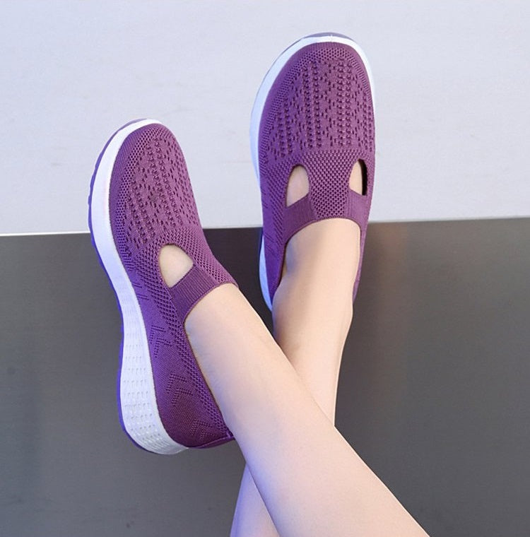 Women's Mesh Slip-on Sneakers with Cut-out Style