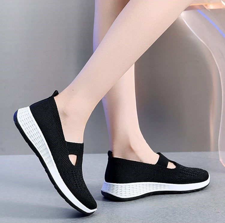 Women's Mesh Slip-on Sneakers with Cut-out Style