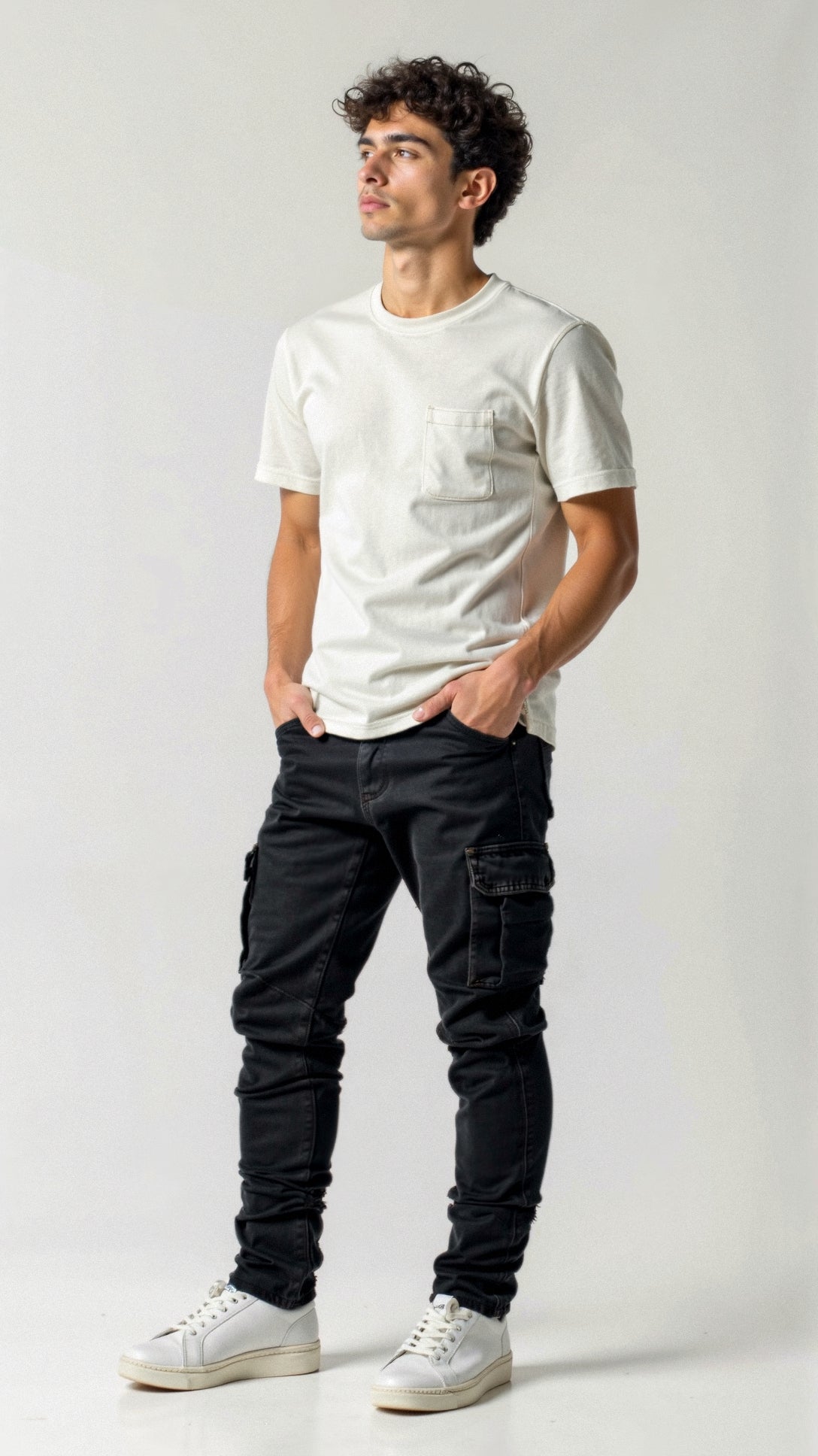 Men's All Season Skinny Cargo Denim Pants with Pockets