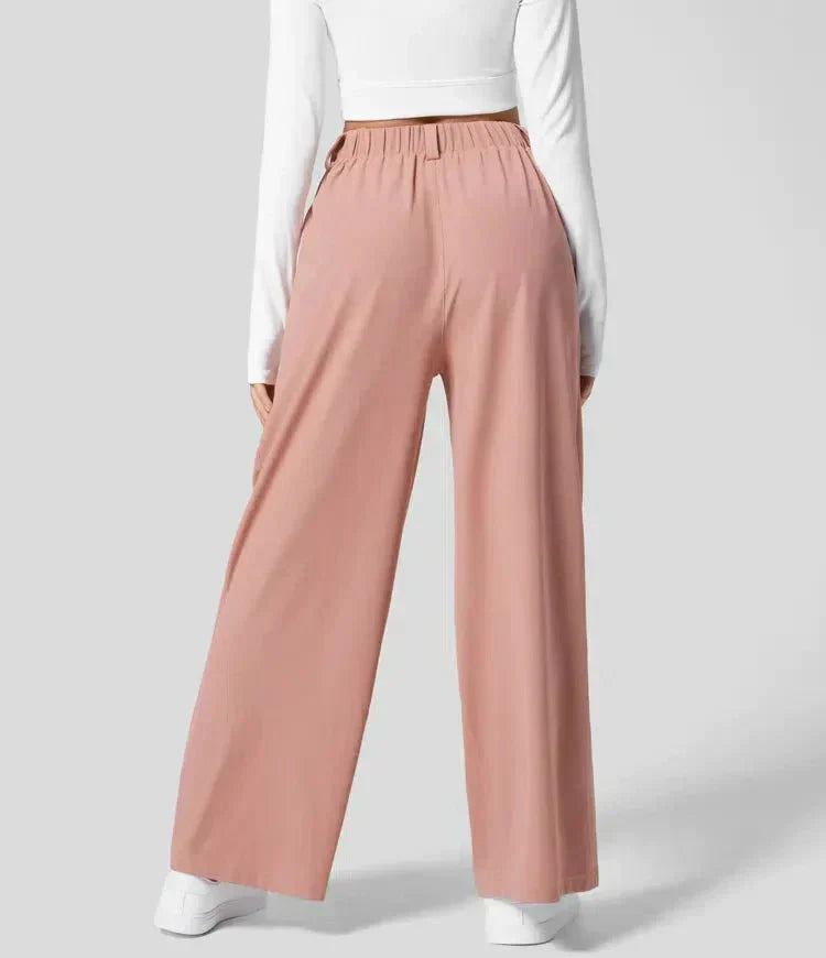 Women's High Waisted Trouser with Elastic Waist and Pockets