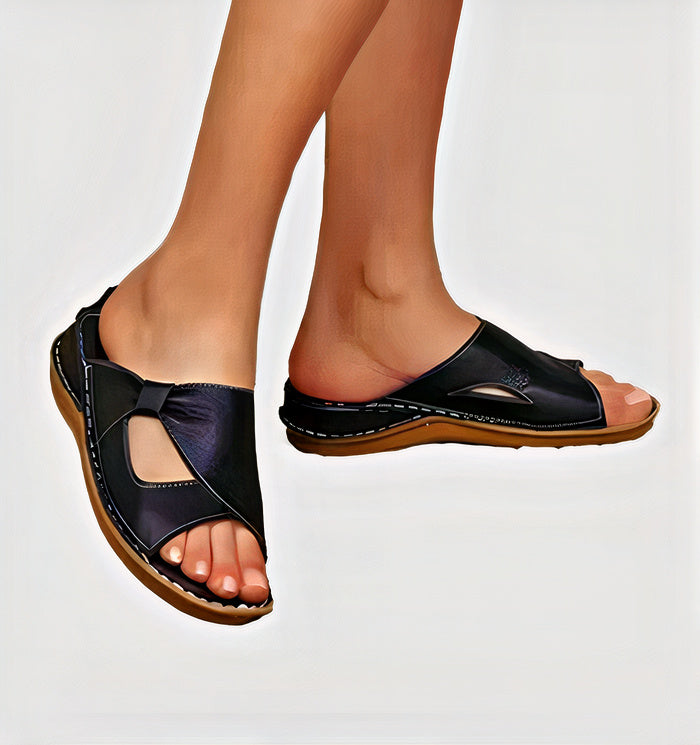 Women's Summer Slip-on Sandals with Cut-out Designed