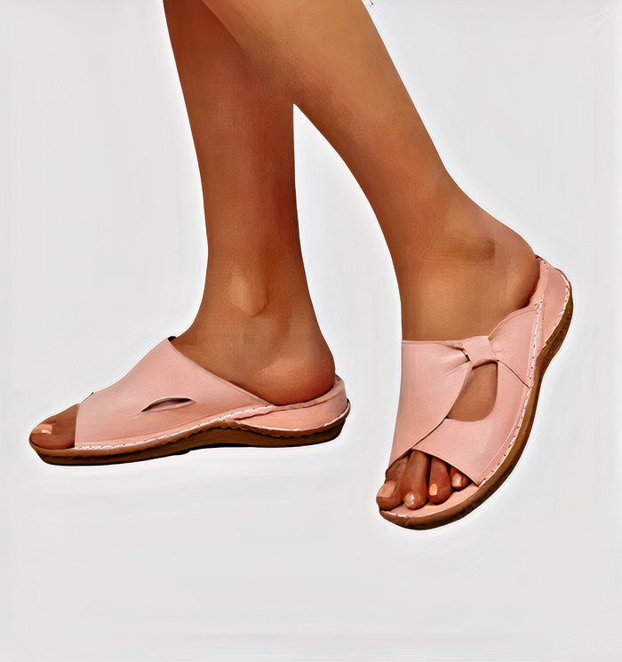 Women's Summer Slip-on Sandals with Cut-out Designed