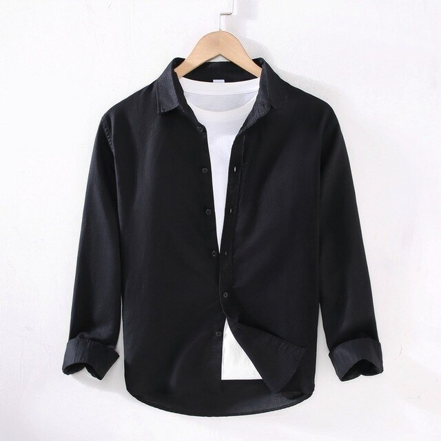 Men's Summer Shirt with Long Sleeve and Buttons