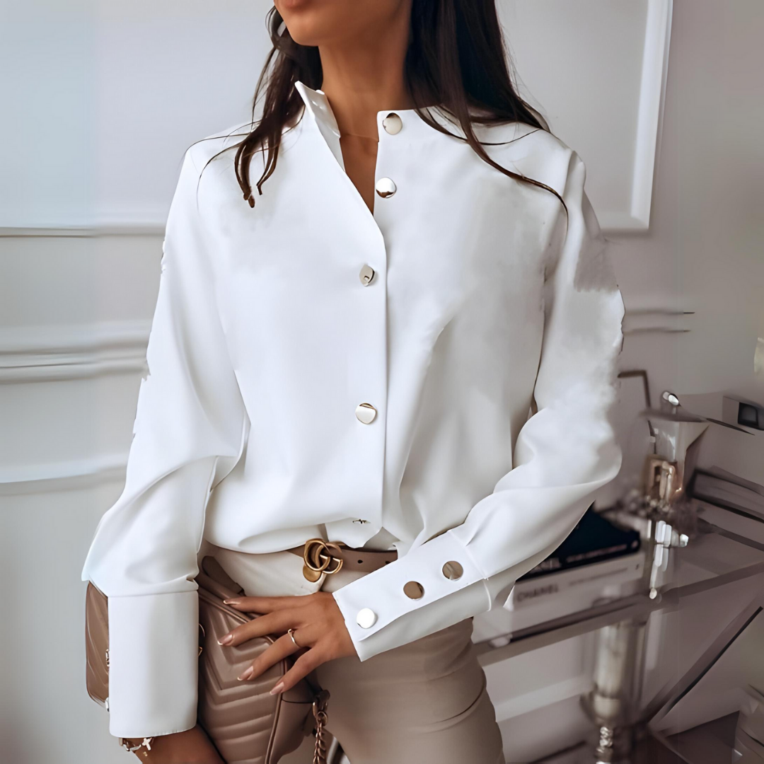 Women's Long Sleeve Blouse with Buttons