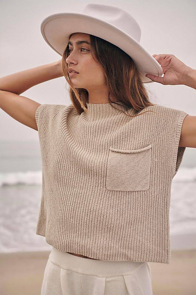 Women's Two Piece Set with Knitted Blouse and Pants