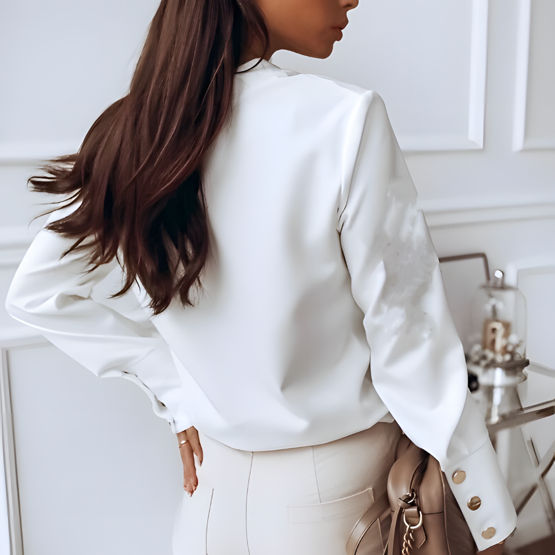 Women's Long Sleeve Blouse with Buttons
