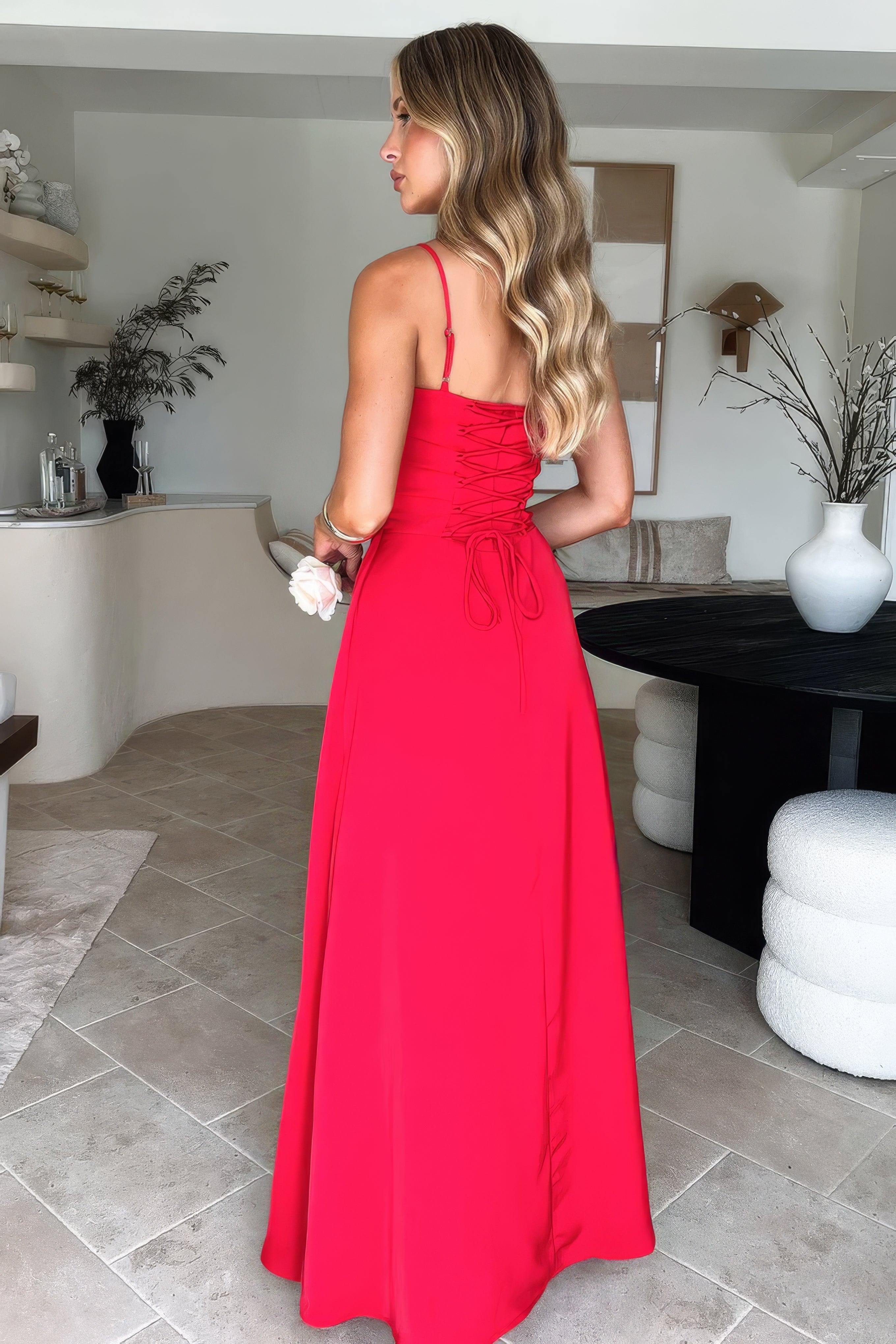 Women's Summer Corset Maxi Dress with Spaghetti Strap
