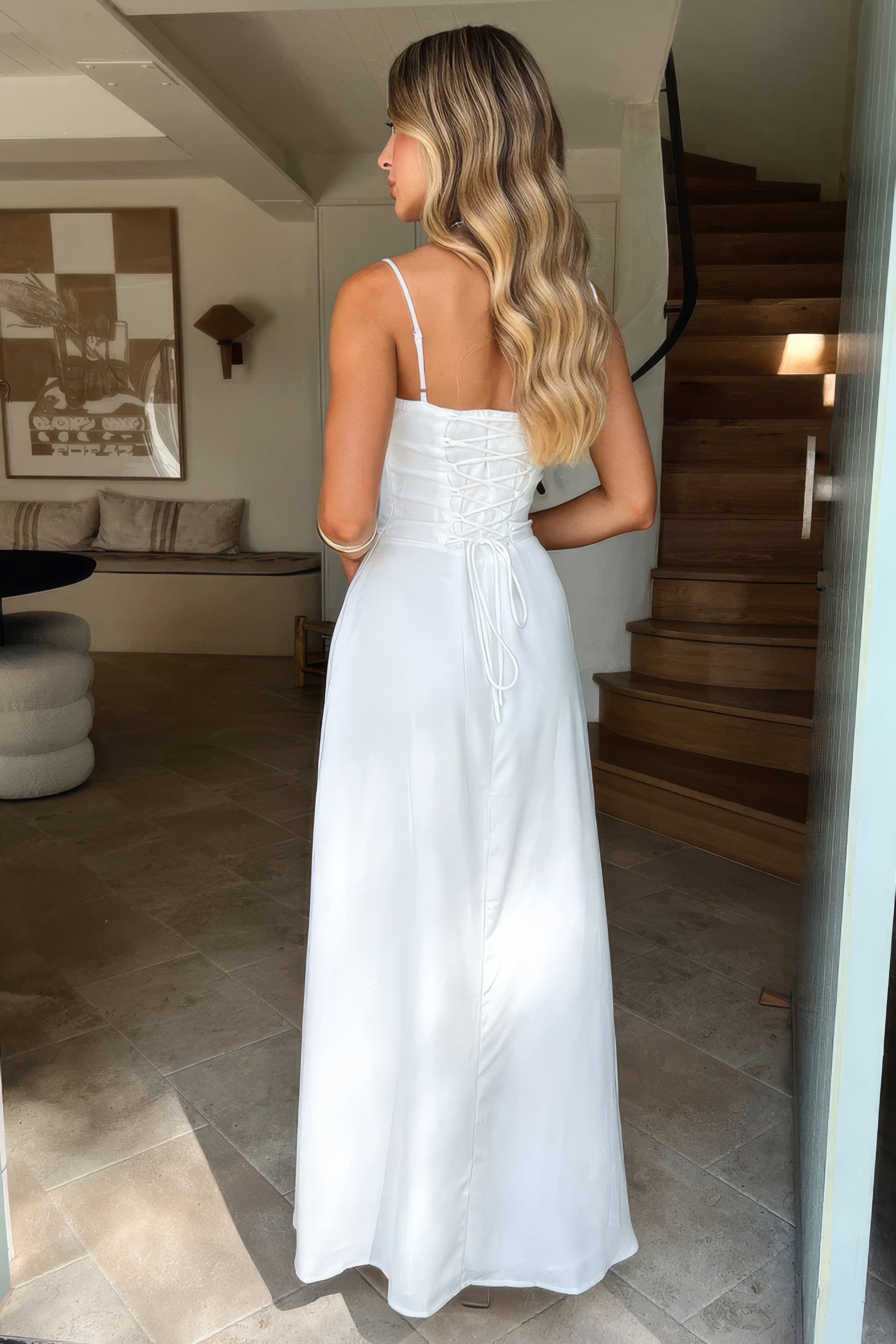 Women's Summer Corset Maxi Dress with Spaghetti Strap