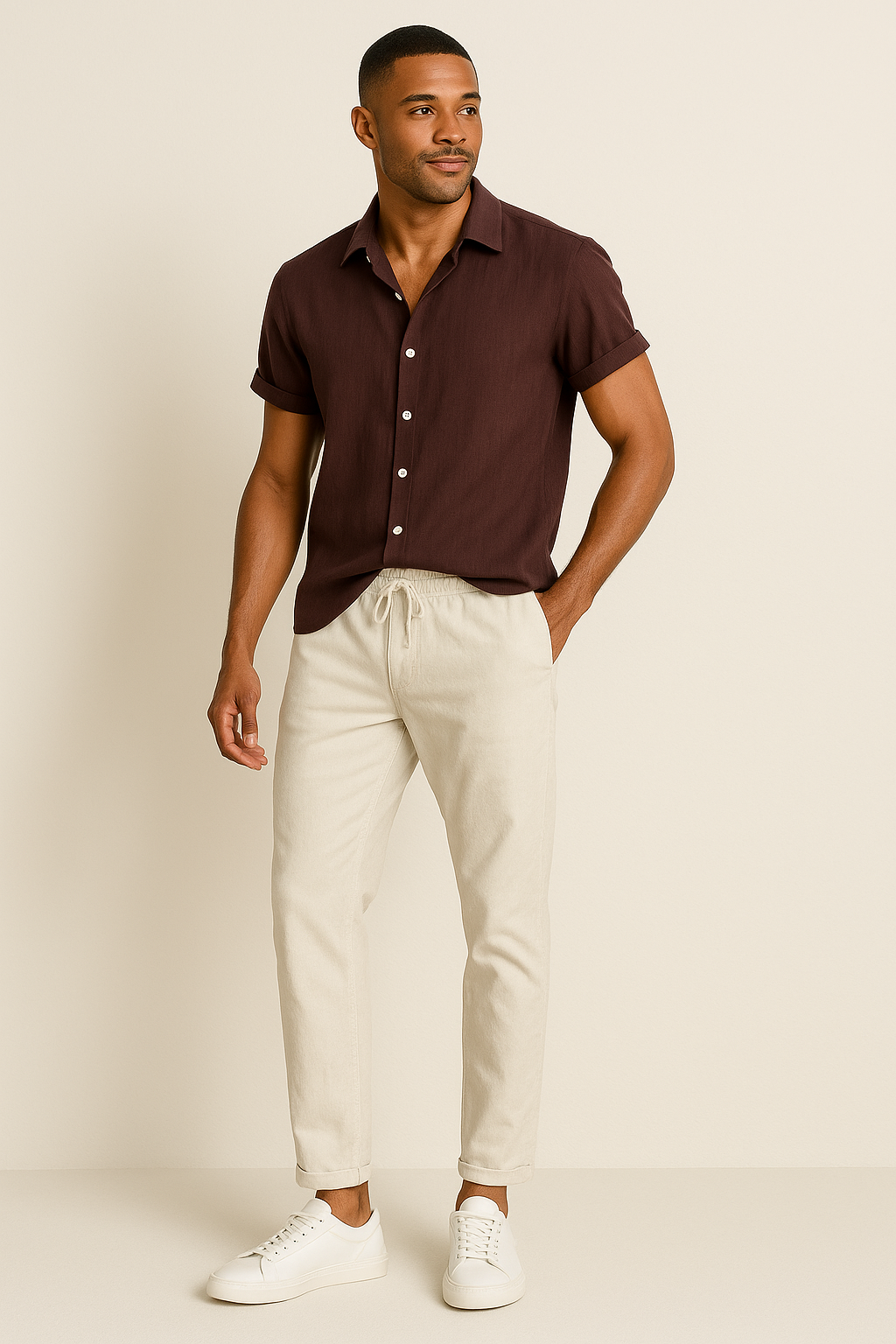 Men's Summer Two Piece Set wth Lightweight Fabric