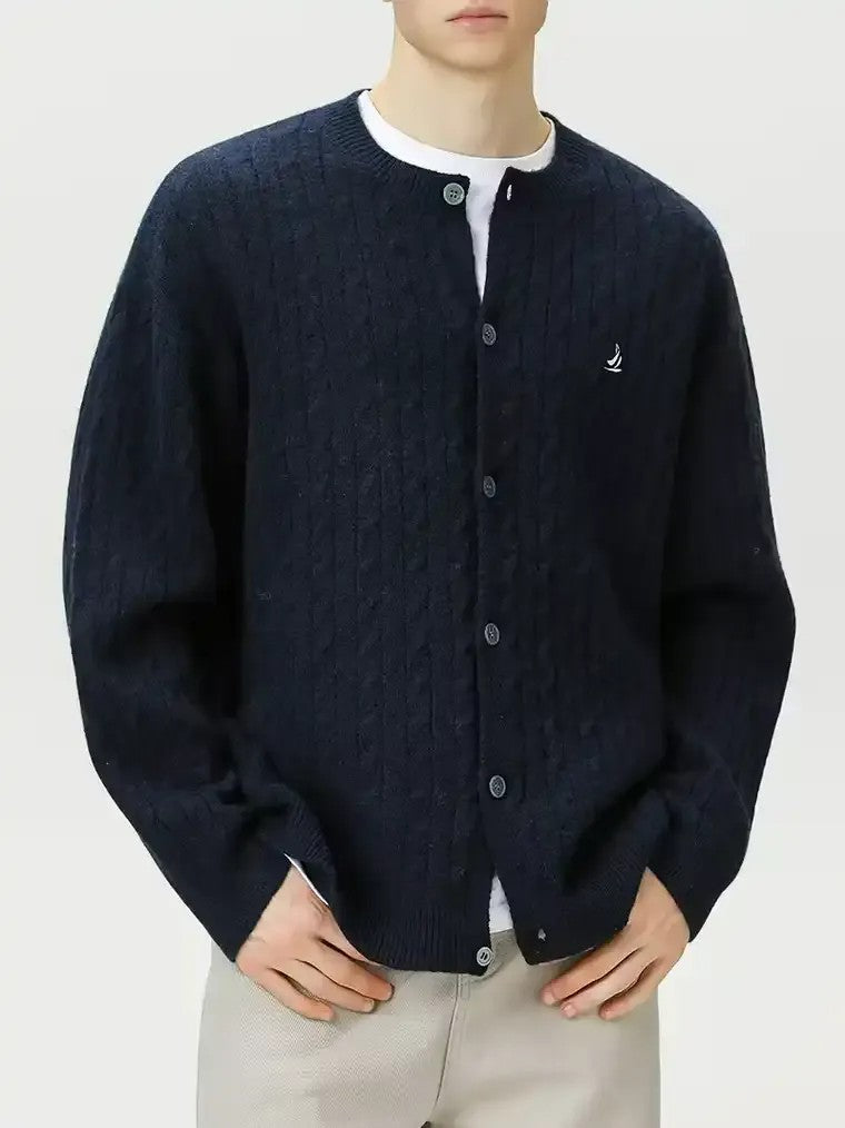 Men's Button-Front Mid-Thigh Cardigan