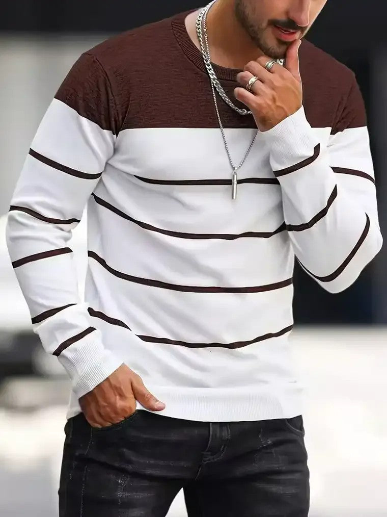 Men's Colour-Block Crewneck Sweater