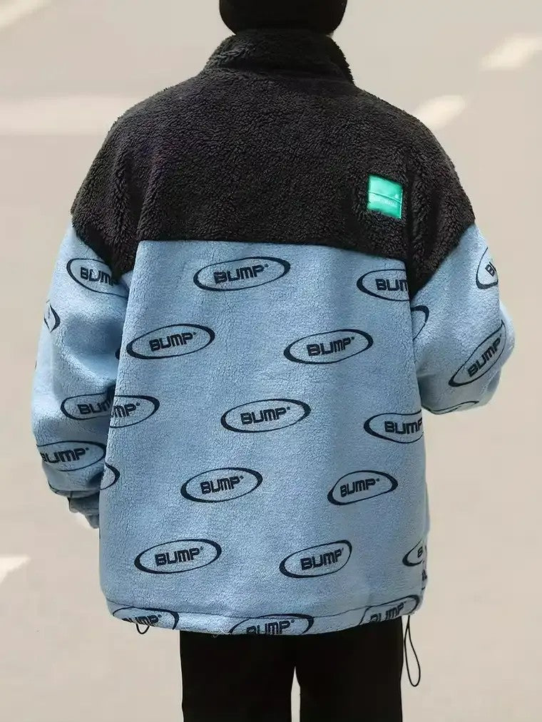 Men's Colour-Block Teddy Jacket