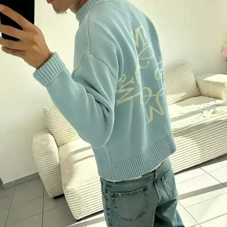 Men's Embroidered Crewneck Sweater