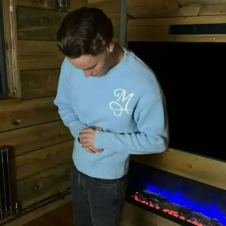 Men's Embroidered Crewneck Sweater