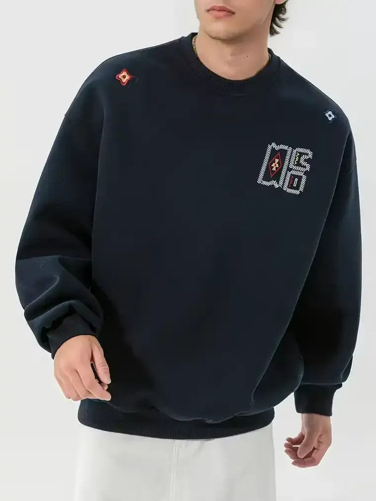 Men's Embroidered Crewneck Sweater