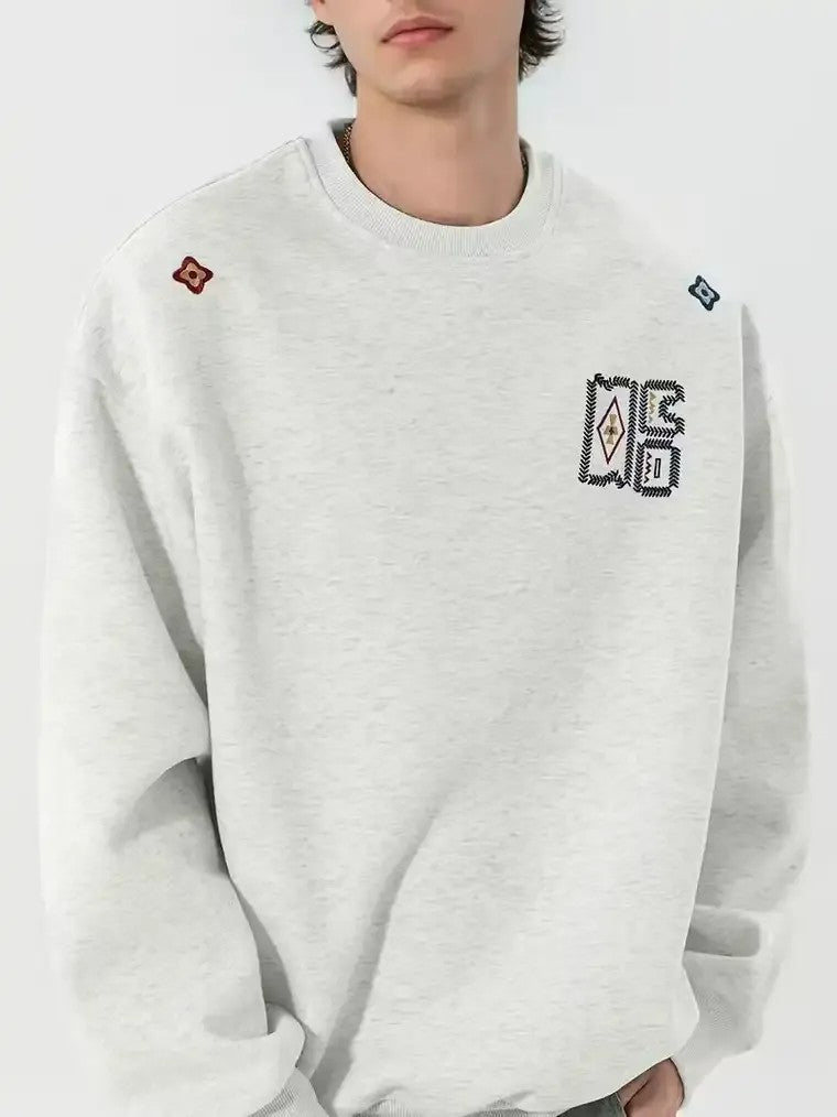 Men's Embroidered Crewneck Sweater