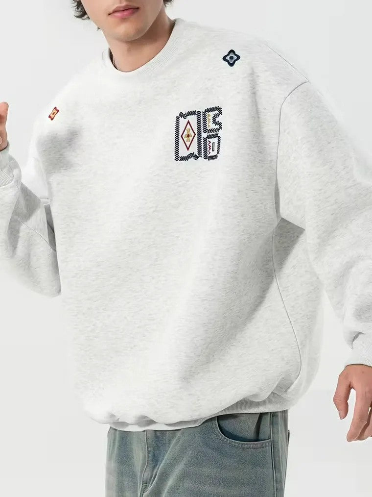 Men's Embroidered Crewneck Sweater