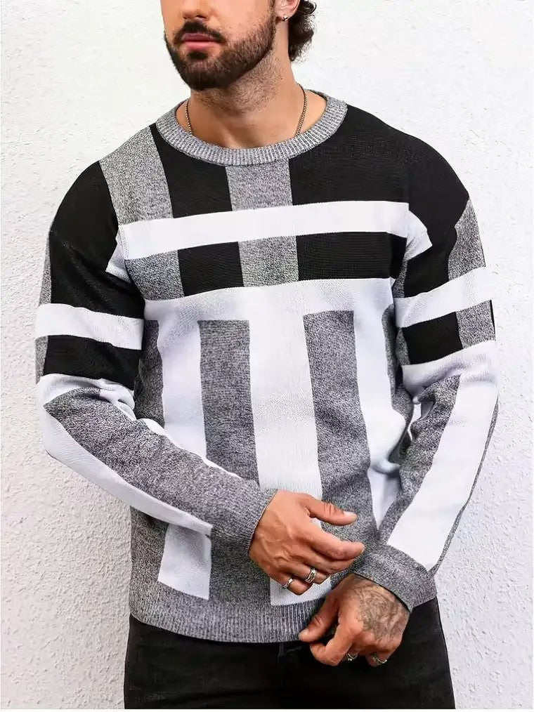 Men's Geometric Jacquard Sweater