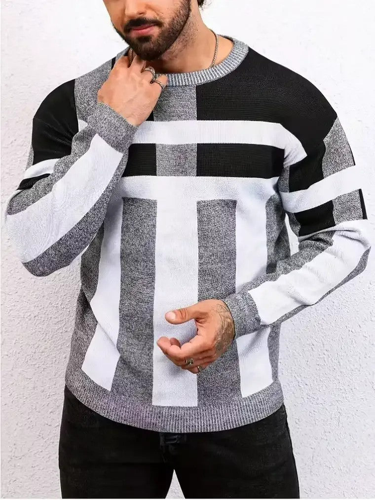 Men's Geometric Jacquard Sweater