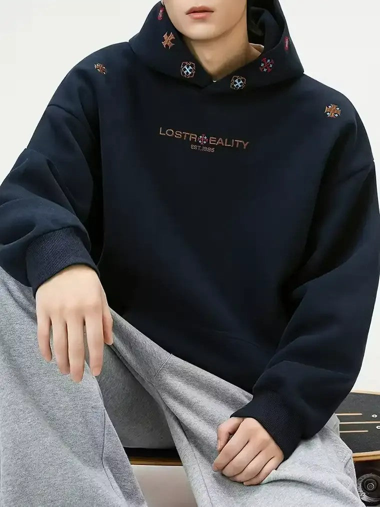 Men's Hooded Embroidered Sweater
