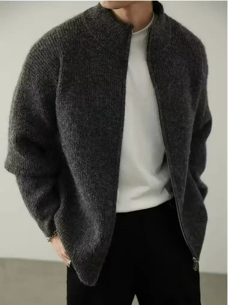 Men's Knit Zip-Up Cardigan