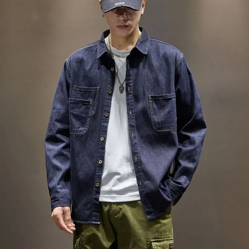 Men's Long-Sleeve Denim Shirt