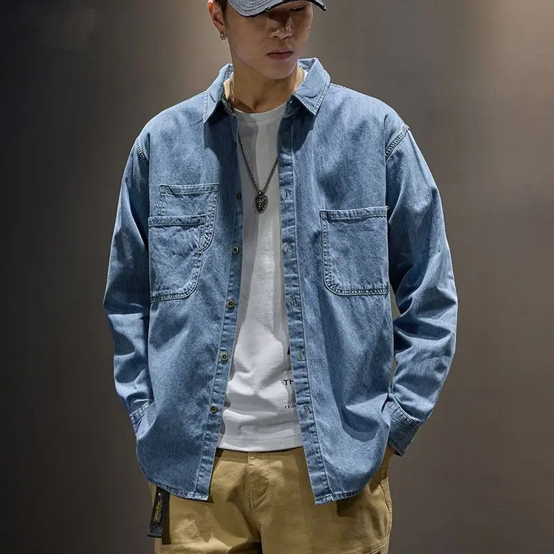 Men's Long-Sleeve Denim Shirt